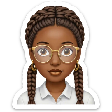 black girl with braids and glasses and good earrings  sticker