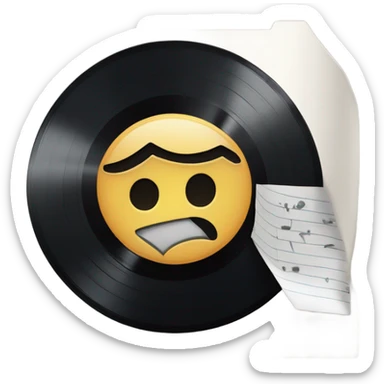 Vinyl record on folder sticker