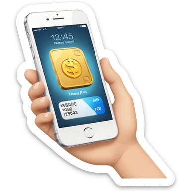 ACCEPTED PARTICIPATION METHODS — Mobile Wallet (white iphone with bank app 45 degree) sticker