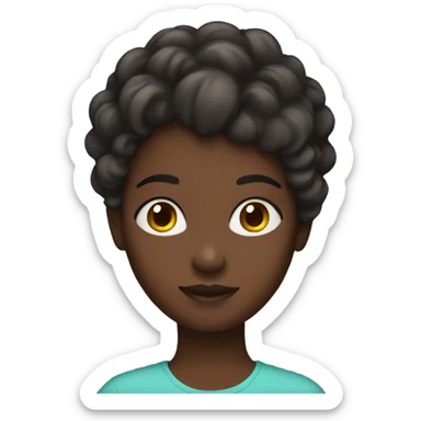 A girl with 4c hair with dark skin sticker