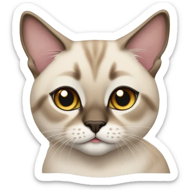 chubby lynx-point siamese cat sticker