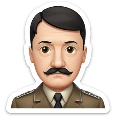 Je veux un emoji représentant adolf Hitler portant une moustache noir et carré rajoute son symbole  sticker