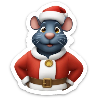 Ratatouille dressed as Santa Claus sticker