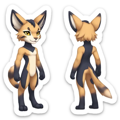 Anthro Sona-Fakemon Lynx-Caracal Full Body sticker