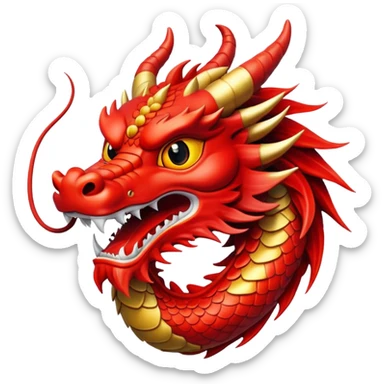 Chinese dragon face  sticker