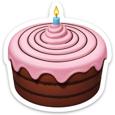 Chocolate Light Pink Cake sticker