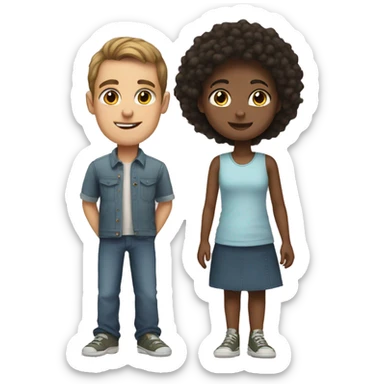 Tall guy brother and short girl sister sticker