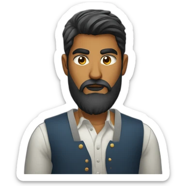 angry stylish sri lankan 25 year old with a beard sticker