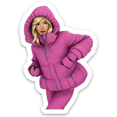 blonde girl in snowy mountains sticker