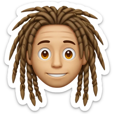 Laughing emoji with ken Carson dreads sticker