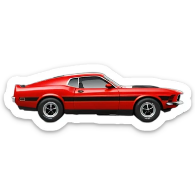 Red mustang mach 1 profil right side sticker