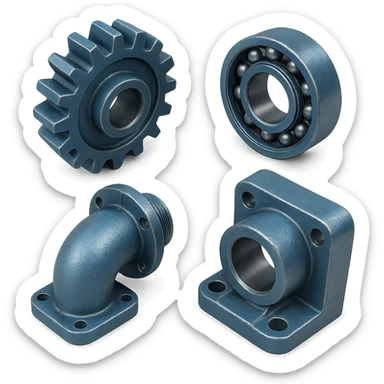 Des pièces bleus en mode rendu 3D sticker