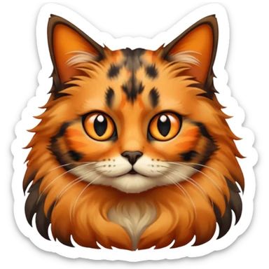long hair tortoiseshell cat sticker