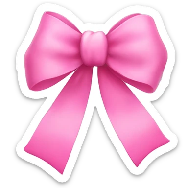 squiggly pink bow sticker