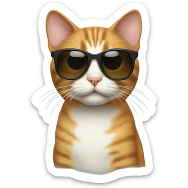 Cat with sunglasses sticker