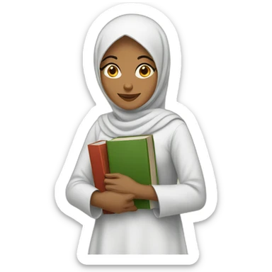Muslim woman with books sticker