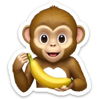 retarded looking monkey sucking a banana sticker