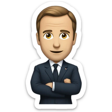 Macron sur une poutre sticker