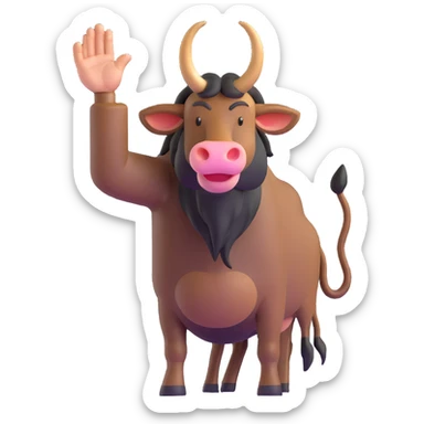 gnu saluting sticker
