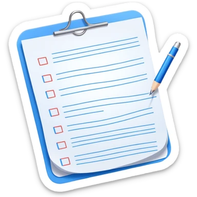 long curling to-do list paper looping up and down like a snake with tiny checkboxes fading into the distance sticker