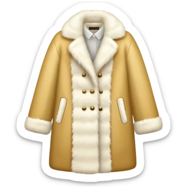 luxary white fur coat sticker
