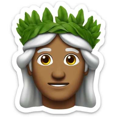 Dante Alighieri with a green laurel wreath on his head sticker