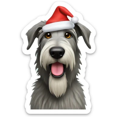  Irish wolfhound dog with santa hat sticker