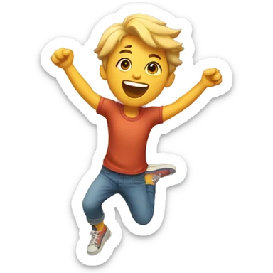 Jumping up and down excited sticker