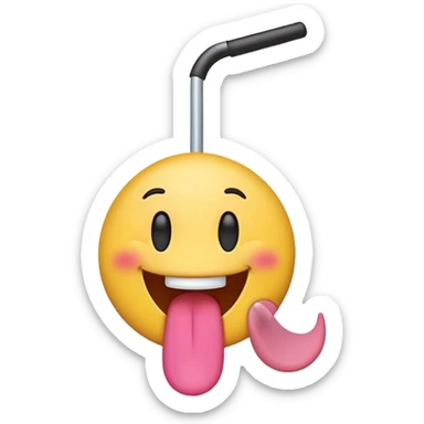 happy emoji face with tongue sticking out to the side, tongue is swinging and moving side to side sticker