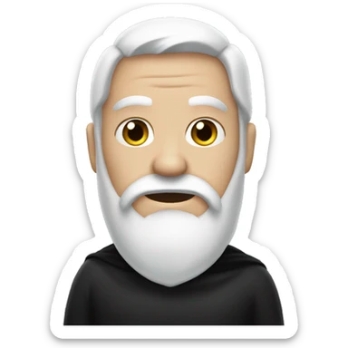 white beard, black cowl sticker