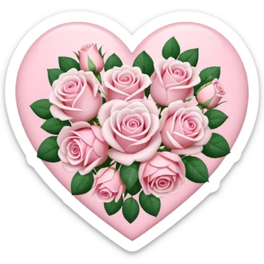 pastel roses in a heart bouquet sticker