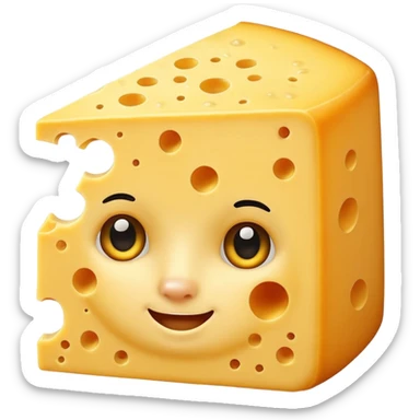 Cheese with a toupe sticker
