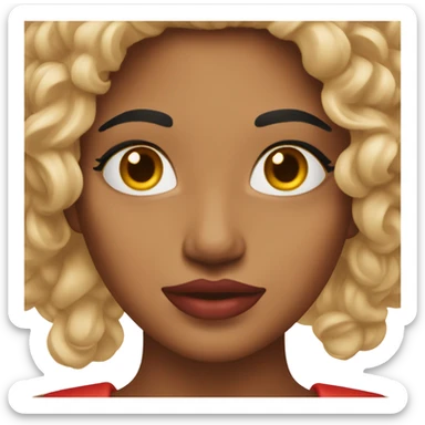 Long red  nails on medium skin ton sticker