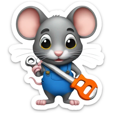 rat with a wrench  sticker