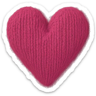 Knit heart sticker