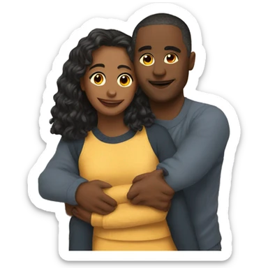 warm embrace indoors portrait sticker