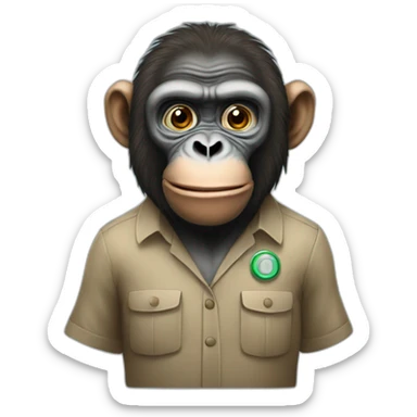 Ape as a biology teacher sticker
