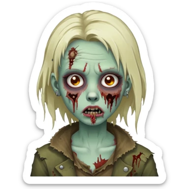 Zombie girl with a septum piercing sticker