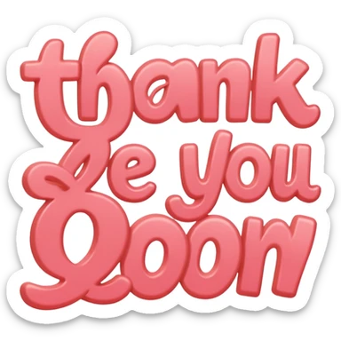 the words thank you in coral pink sticker
