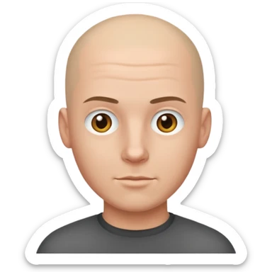 White guy with bald buzzcut sticker