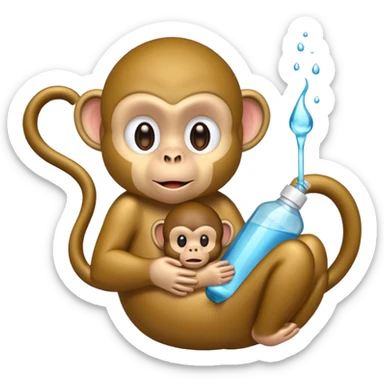 A monkey with baby oil sticker