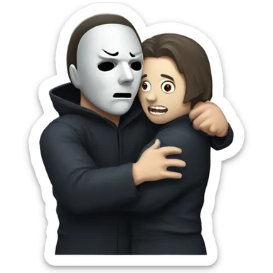 Michael myers and scream hugging  sticker