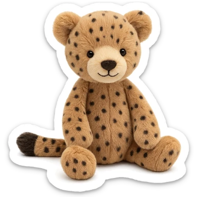 cute baby cheetah jellycat plushie sticker