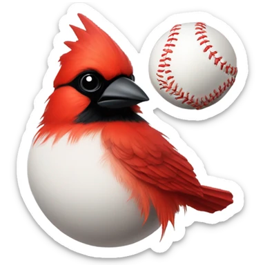 Baseball cardinal sticker