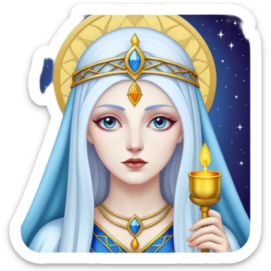 Tarot Card with a high priestess on it sticker