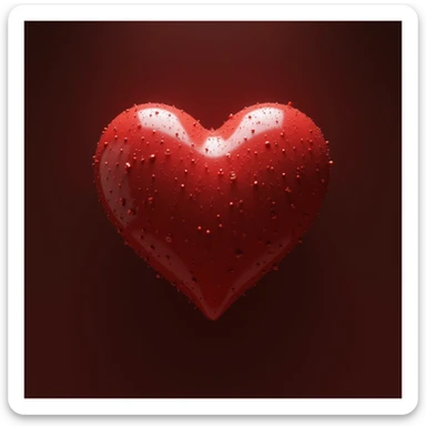 red heart, photorealistic style sticker