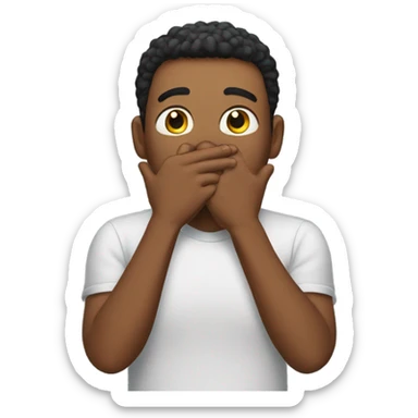 the guy put his hand over his mouth sticker