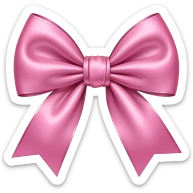 Pink satin bow sticker