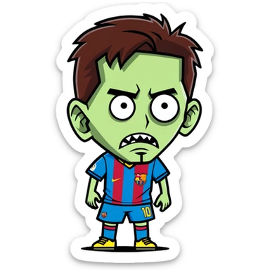 Lionel Messi as a zombie sticker
