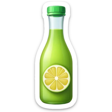 Bottle green lemon juice sticker